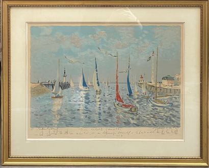 André HAMBOURG (1909-1999)
Vue d'un port...