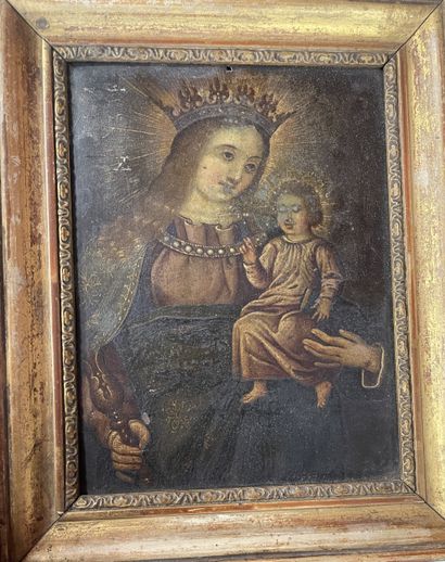 19th-Century School 
Madonna and Child 
Oil...