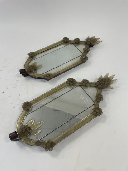 MURANO
Deux paires de réflecteurs en verre,...