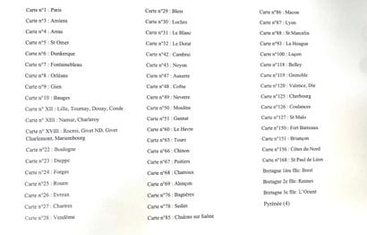Important lot de 62 cartes CASSINI :

Lille,...