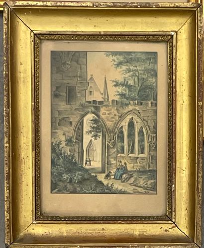 Lot de gravures encadrées : Le Puits (d'après...