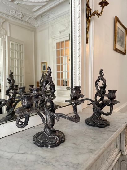 Pair of candelabra
Three-branched
Rocaille...