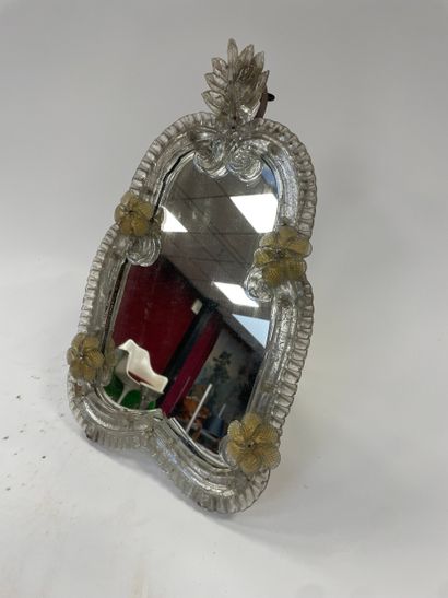 MURANO 
Miroir de table en verre, à décor...