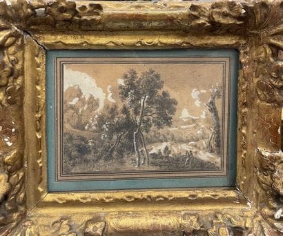 Ecole du XVIIIème siècle 
Paysage 
Crayon...