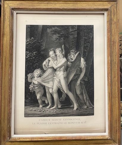 Lot de gravures encadrées : Le Puits (d'après...