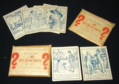 Ensemble de 29 Questions-Devinettes lithographiées...