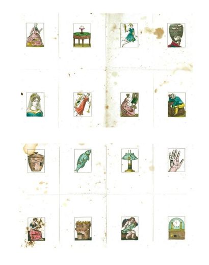 Deux très rares feuilles de vignettes rébus...