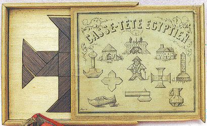 «Casse-Tête Egyptien» Coffret en bois renfermant...