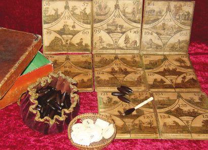 Rare Jeu du «CAVAGNOLE» comprenant 8 tableaux...