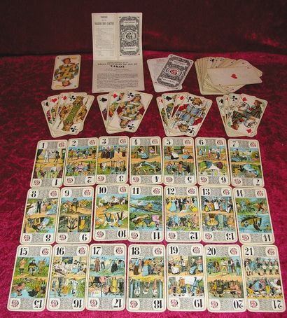 «TAROT dit de Marseille», 78 lames. Format...