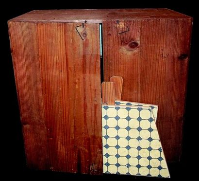 -Salle de bains en bois repliable signée...