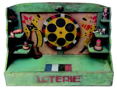 « LOTERIE » jouet en bois avec la roue de...