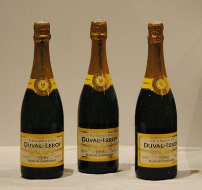 3 bout CHAMPAGNE DUVAL LEROY BLANC DE CHARDONNAY...