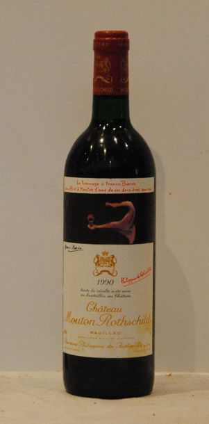1 bout CHT MOUTON ROTHSHCILD 1990 (BG, ETIQ...