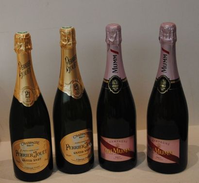 4 bout 2 MUMM BRUT ROSE, 2 PERRIER JOUET...