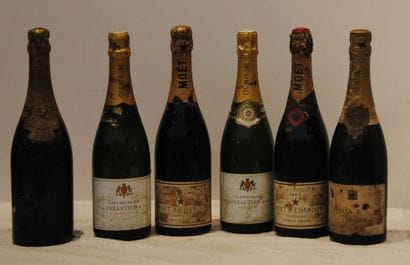 6 bout 2 CHAMPAGNE MOET ET CHANDON 1955,...