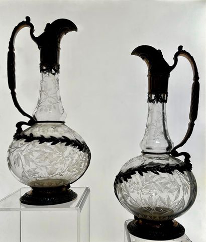 ODIOT. Paire de carafes en argent et vermeil
Odiot...