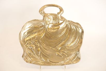 Crumb collector. Art nouveau in silver-plated...