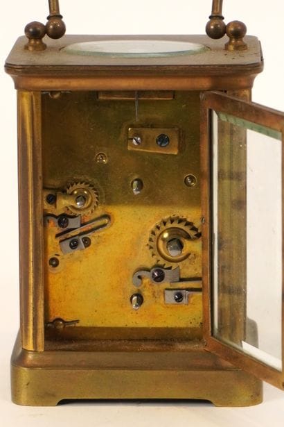 Frans MEEUS. Brass table clock or officer's...
