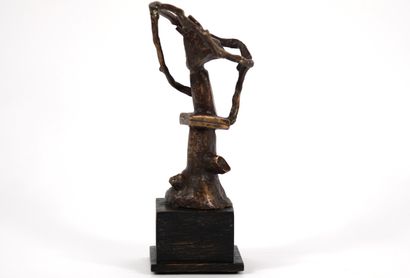Bronze. Brown patina sculpture of a figure....