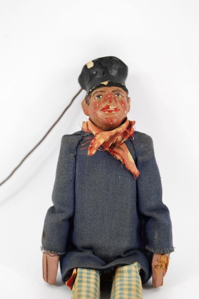 Carved wooden puppet from Liège representing...
