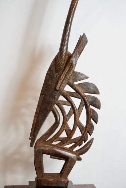 African wood sculpture, Crest, Bambara. H...