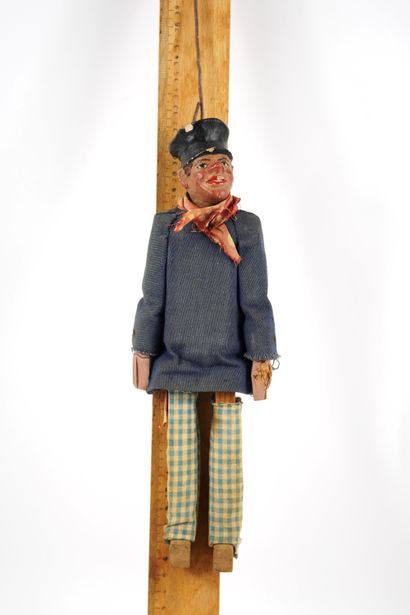 Carved wooden puppet from Liège representing...
