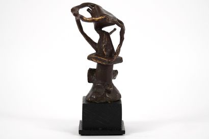 Bronze. Brown patina sculpture of a figure....
