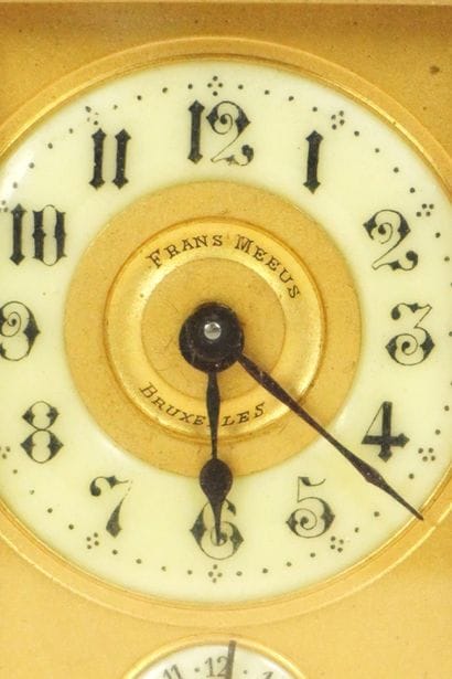 Frans MEEUS. Brass table clock or officer's...