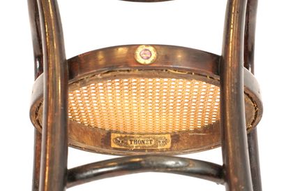Thonet children's chair in turned wood. Seat...