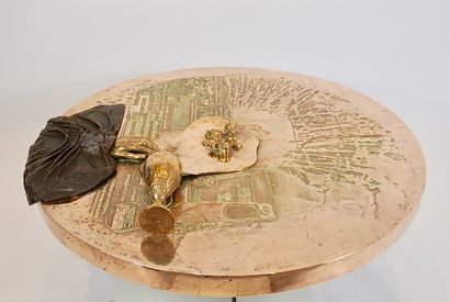 Raf Verjans (1935). Coffee table with circular...