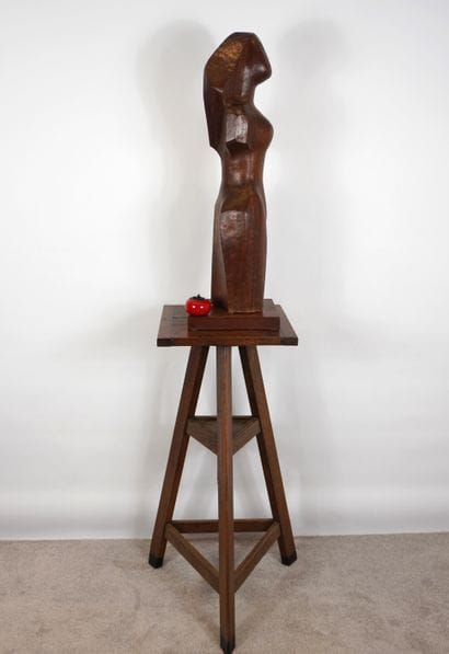 Wooden sculpture. Woman, Belgian or Dutch...