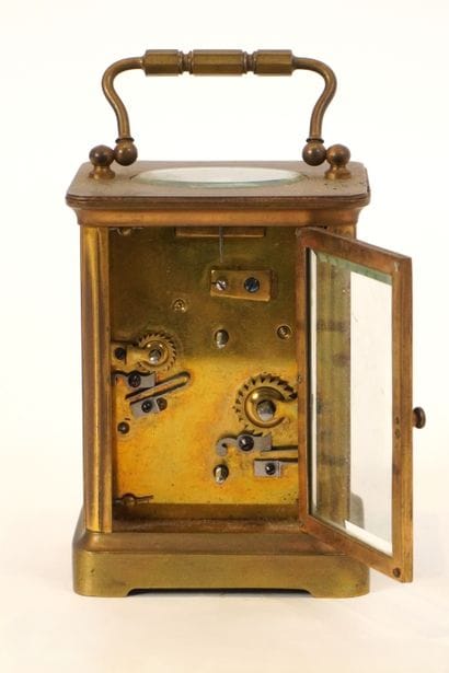 Frans MEEUS. Brass table clock or officer's...