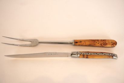 Laguiole in Aubrac. Large fork and knife....