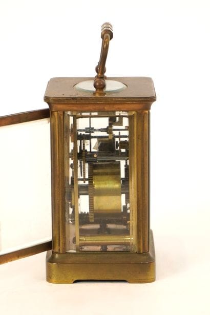 Frans MEEUS. Brass table clock or officer's...