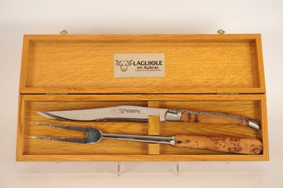 Laguiole in Aubrac. Large fork and knife....
