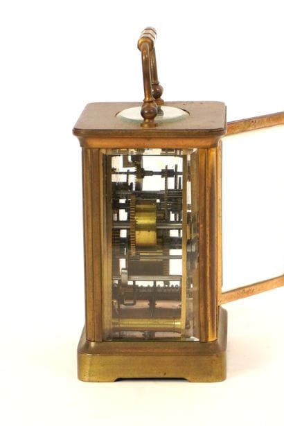 Frans MEEUS. Brass table clock or officer's...
