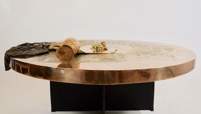 Raf Verjans (1935). Coffee table with circular...