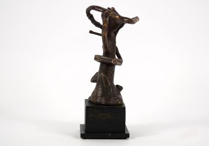 Bronze. Brown patina sculpture of a figure....