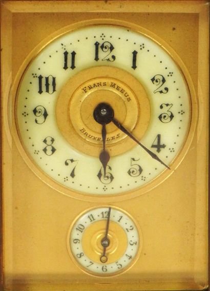 Frans MEEUS. Brass table clock or officer's...