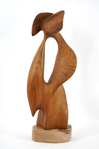 Design sculpture in wood, interlaced abstract...