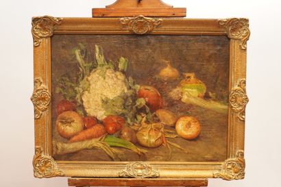 Huile sur toile vers 1920 représentant une...