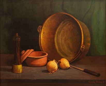 Martin Florkin. Huile sur toile représentant...