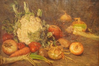 Huile sur toile vers 1920 représentant une...