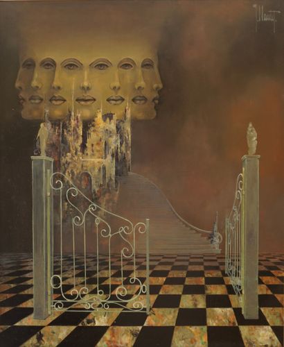 Jean NAUTET (1920). Huile, Signée. Vers 1960....