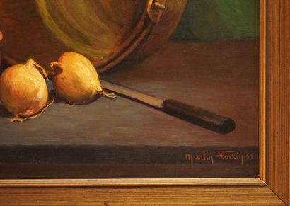 Martin Florkin. Huile sur toile représentant...