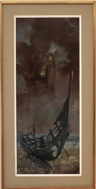 Jean NAUTET (1920). Huile, Signée. Vers 1960....
