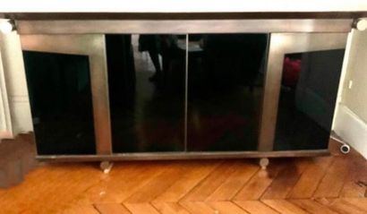 Buffet ou dressoir. Opaline noir et bron...