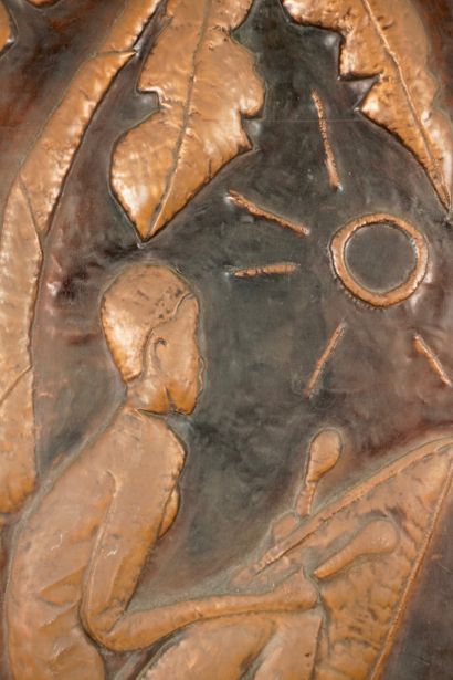 Congo, Bas relief. Signé