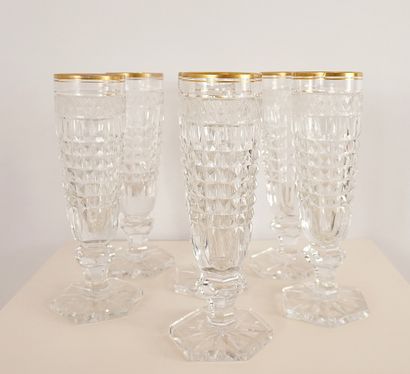 Bohemian crystal ? 6 large flutes or cut...